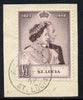 St Lucia 1948 KG6 Royal Silver Wedding £1 on piece with full ANSE LA RAYE cds cancel SG 145