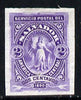El Salvador 1890 2c imperf colour trial proof in violet on thin paper without gum as SG 31