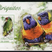 St Thomas & Prince Islands 2013 Parrots #2 with Scout Logo imperf m/sheet unmounted mint. Note this item is privately produced and is offered purely on its thematic appeal