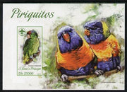 St Thomas & Prince Islands 2013 Parrots #2 with Scout Logo imperf m/sheet unmounted mint. Note this item is privately produced and is offered purely on its thematic appeal