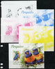 St Thomas & Prince Islands 2013 Parrots #2 with Scout Logo - the set of 5 imperf progressive proofs comprising the 4 individual colours plus all 4-colour composite, unmounted mint