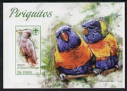 St Thomas & Prince Islands 2013 Parrots #3 with Scout Logo imperf m/sheet unmounted mint. Note this item is privately produced and is offered purely on its thematic appeal