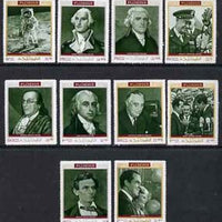 Fujeira 1970 Famous Americans perf set of 10 unmounted mint, Mi 485-94