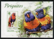 St Thomas & Prince Islands 2013 Parrots #4 with Scout Logo imperf m/sheet unmounted mint. Note this item is privately produced and is offered purely on its thematic appeal