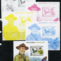 Burundi 2013 Scouting & Butterflies #3 - the set of 5 imperf progressive proofs comprising the 4 individual colours plus all 4-colour composite, unmounted mint