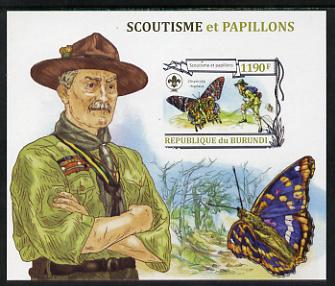 Burundi 2013 Scouting & Butterflies #4 imperf m/sheet unmounted mint