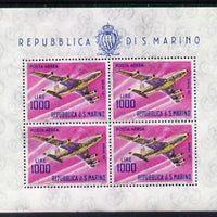 San Marino 1963-65 Boeing 707 1,000L special sheetlet of 4 values unmounted mint SG 742