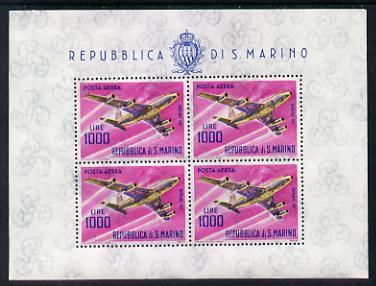 San Marino 1963-65 Boeing 707 1,000L special sheetlet of 4 values unmounted mint SG 742