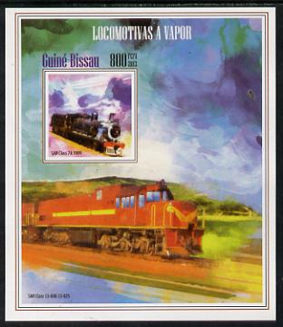 Guinea - Bissau 2013 Steam Locomotives #1 imperf m/sheet unmounted mint. Note this item is privately produced and is offered purely on its thematic appeal
