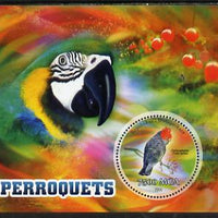 Madagascar 2014 Parrots perf m/sheet containing one circular value unmounted mint