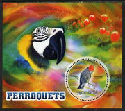 Madagascar 2014 Parrots perf m/sheet containing one circular value unmounted mint