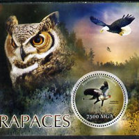 Madagascar 2014 Birds of Prey perf m/sheet containing one circular value unmounted mint