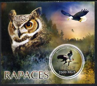 Madagascar 2014 Birds of Prey perf m/sheet containing one circular value unmounted mint