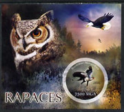 Madagascar 2014 Birds of Prey imperf m/sheet containing one circular value unmounted mint
