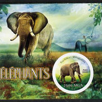 Madagascar 2014 Elephants imperf m/sheet containing one circular value unmounted mint