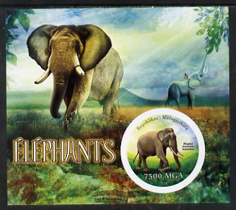 Madagascar 2014 Elephants imperf m/sheet containing one circular value unmounted mint