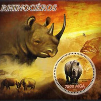 Madagascar 2014 Rhinos perf m/sheet containing one circular value unmounted mint
