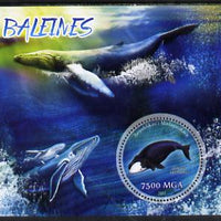 Madagascar 2014 Whales perf m/sheet containing one circular value unmounted mint