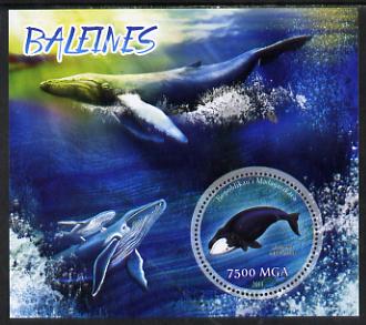 Madagascar 2014 Whales perf m/sheet containing one circular value unmounted mint
