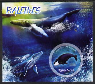 Madagascar 2014 Whales imperf m/sheet containing one circular value unmounted mint