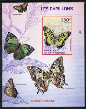 Ivory Coast 2014 Butterflies #2 imperf m/sheet unmounted mint. Note this item is privately produced and is offered purely on its thematic appeal
