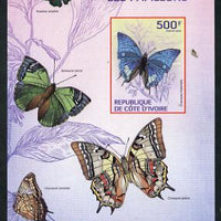 Ivory Coast 2014 Butterflies #3 imperf m/sheet unmounted mint. Note this item is privately produced and is offered purely on its thematic appeal