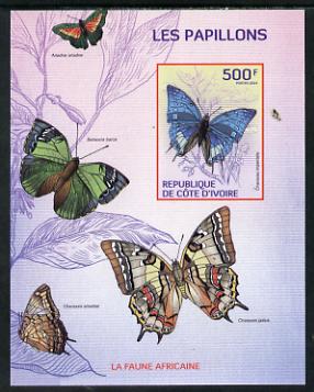 Ivory Coast 2014 Butterflies #3 imperf m/sheet unmounted mint. Note this item is privately produced and is offered purely on its thematic appeal