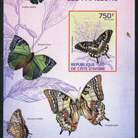 Ivory Coast 2014 Butterflies #4 imperf m/sheet unmounted mint. Note this item is privately produced and is offered purely on its thematic appeal