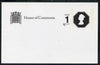Great Britain - House of Commons printed acknowledgement postcard unused and pristine