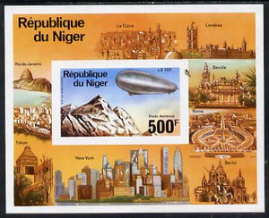 Niger Republic 1976 Zeppelin imperf m/sheet unmounted mint. Note this item is privately produced and is offered purely on its thematic appeal, as SG MS 629