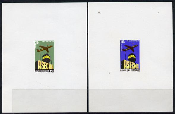 Togo 1971 Tenth Anniversary of ASECNA (Aerial Navigation Security) set of 2 individual imperf deluxe sheets unmounted mint as SG 817-8
