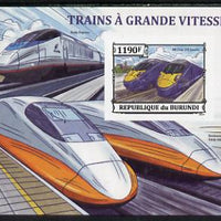 Burundi 2013 High Speed Trains - 395 Javelin imperf deluxe sheet unmounted mint