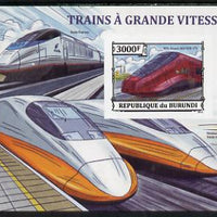 Burundi 2013 High Speed Trains - NTV Alstom AGV ETR 575 imperf deluxe sheet unmounted mint