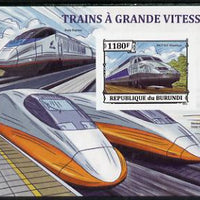 Burundi 2013 High Speed Trains - SNCF TGV Atlantique imperf deluxe sheet unmounted mint