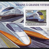 Burundi 2013 High Speed Trains - Hitachi Super Express imperf deluxe sheet unmounted mint