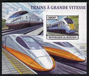 Burundi 2013 High Speed Trains - Hitachi Super Express imperf deluxe sheet unmounted mint