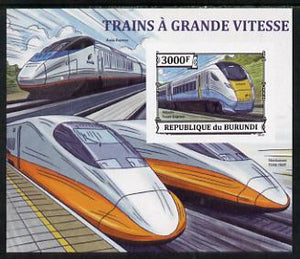 Burundi 2013 High Speed Trains - Hitachi Super Express imperf deluxe sheet unmounted mint