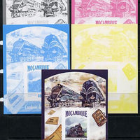 Mozambique 2013 Steam Trains #12 - Sevastopol El-2500 deluxe sheet - the set of 5 imperf progressive proofs comprising the 4 individual colours plus all 4-colour composite, unmounted mint