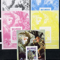 Mozambique 2013 Scouting & Butterflies #8 deluxe sheet - the set of 5 imperf progressive proofs comprising the 4 individual colours plus all 4-colour composite, unmounted mint