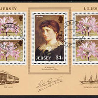 Jersey 1986 Jersey Lilies m/sheet cto used, SG MS 382