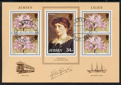 Jersey 1986 Jersey Lilies m/sheet cto used, SG MS 382