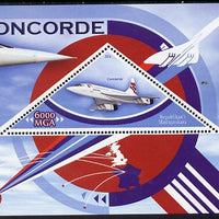 Madagascar 2014 Concorde perf souvenir sheet containing triangular shaped value unmounted mint