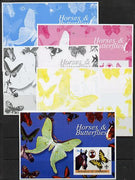 Somalia 2003 Horses & Butterflies (also showing Baden Powell and Scout & Guide Logos) s/sheet - the set of 5 imperf progressive proofs comprising the 4 individual colours plus all 4-colour composite unmounted mint
