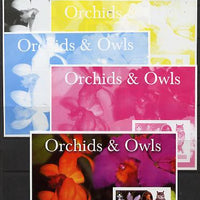 Afghanistan 2003 Orchids & Owls (with baden Powell) souvenir sheet - the set of 5 imperf progressive proofs comprising the 4 individual colours plus all 4-colour composite unmounted mint