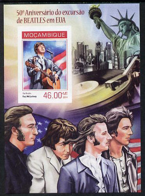 Mozambique 2014 50th Anniversary of Beatles Trip to USA #1 imperf s/sheet unmounted mint. Note this item is privately produced and is offered purely on its thematic appeal