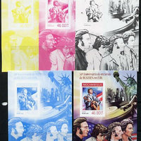 Mozambique 2014 50th Anniversary of Beatles Trip to USA #1 s/sheet - the set of 5 imperf progressive proofs comprising the 4 individual colours plus all 4-colour composite, unmounted mint
