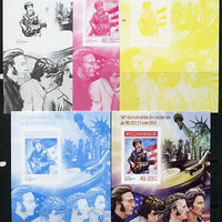 Mozambique 2014 50th Anniversary of Beatles Trip to USA #2 s/sheet - the set of 5 imperf progressive proofs comprising the 4 individual colours plus all 4-colour composite, unmounted mint