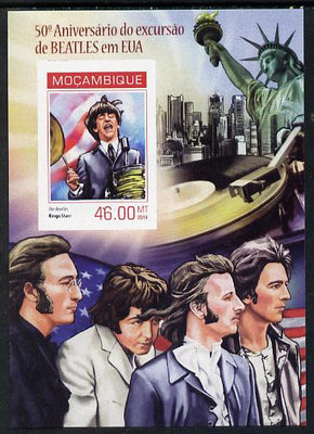 Mozambique 2014 50th Anniversary of Beatles Trip to USA #3 imperf s/sheet unmounted mint. Note this item is privately produced and is offered purely on its thematic appeal