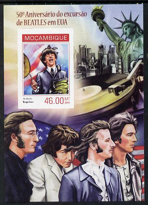 Mozambique 2014 50th Anniversary of Beatles Trip to USA #3 imperf s/sheet unmounted mint. Note this item is privately produced and is offered purely on its thematic appeal