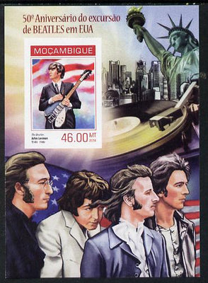Mozambique 2014 50th Anniversary of Beatles Trip to USA #4 imperf s/sheet unmounted mint. Note this item is privately produced and is offered purely on its thematic appeal